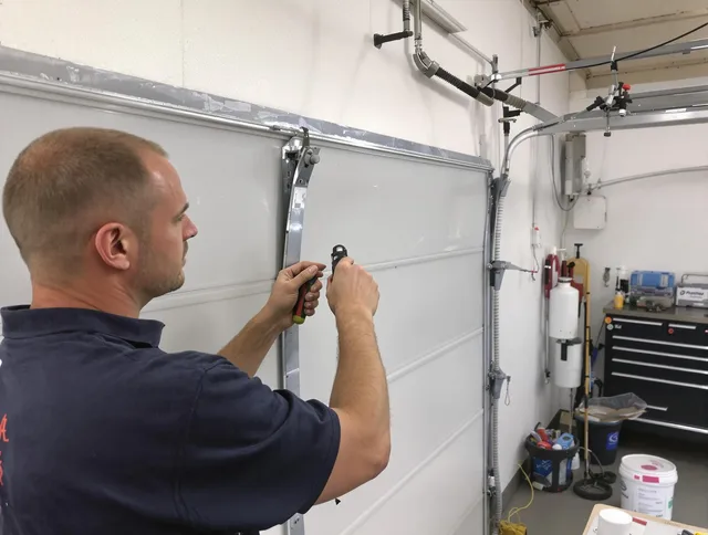 Before and after garage door dent repair by Aliso Viejo Garage Door Repair in Aliso Viejo