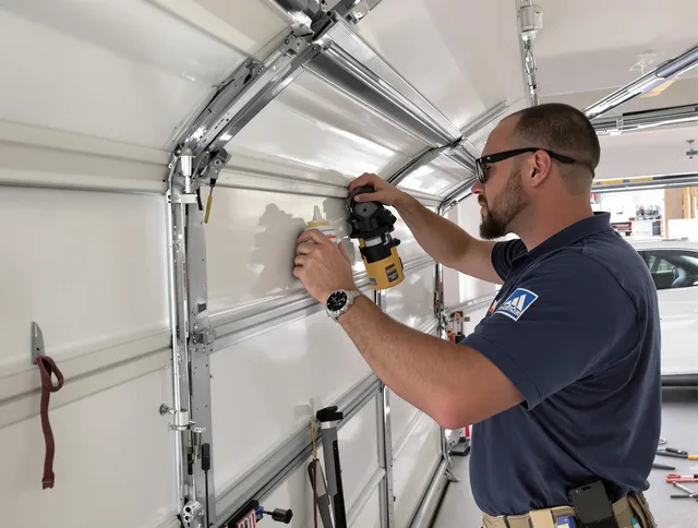 Aliso Viejo Garage Door Repair technician quieting a noisy garage door in Aliso Viejo