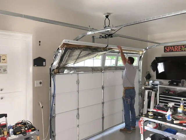 Garage door section replacement by Aliso Viejo Garage Door Repair in Aliso Viejo